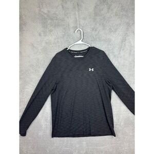 Under Armour Shirt Mens XL Black Long Sleeve Fitted Crewneck Pullover Athletic